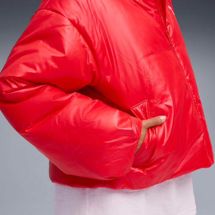 Shiny Hooded Padded Jacket